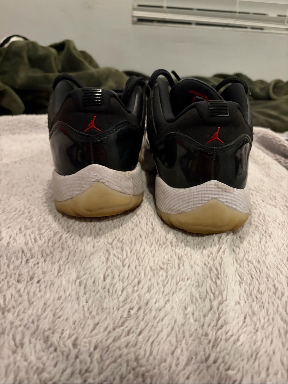 Jordan Men's Black and White Low-Top Sneakers with Gum Sole - Picture 3 of 4